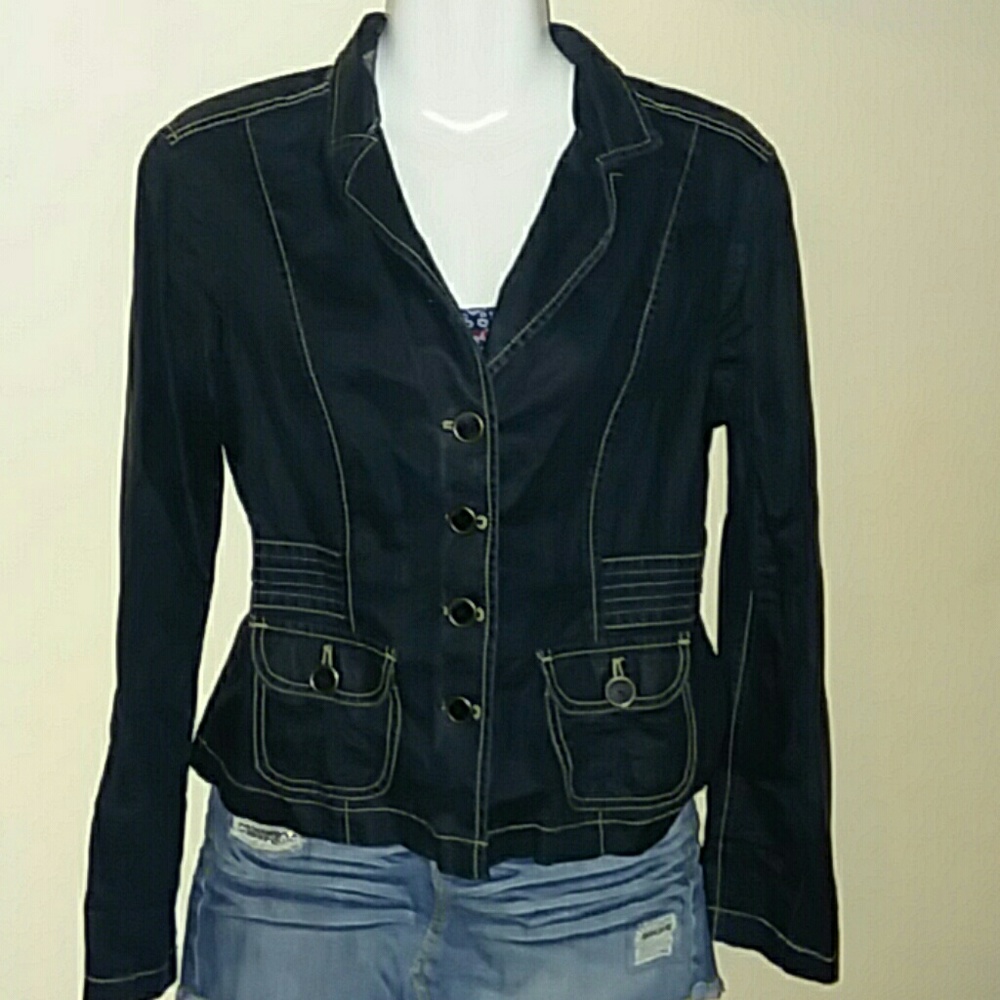DKNY JEANS Linen&Cotton Blazer Sz S